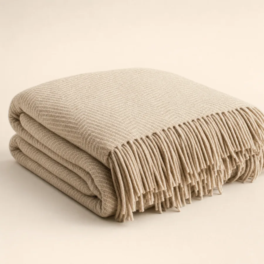 Herringbone wool throw