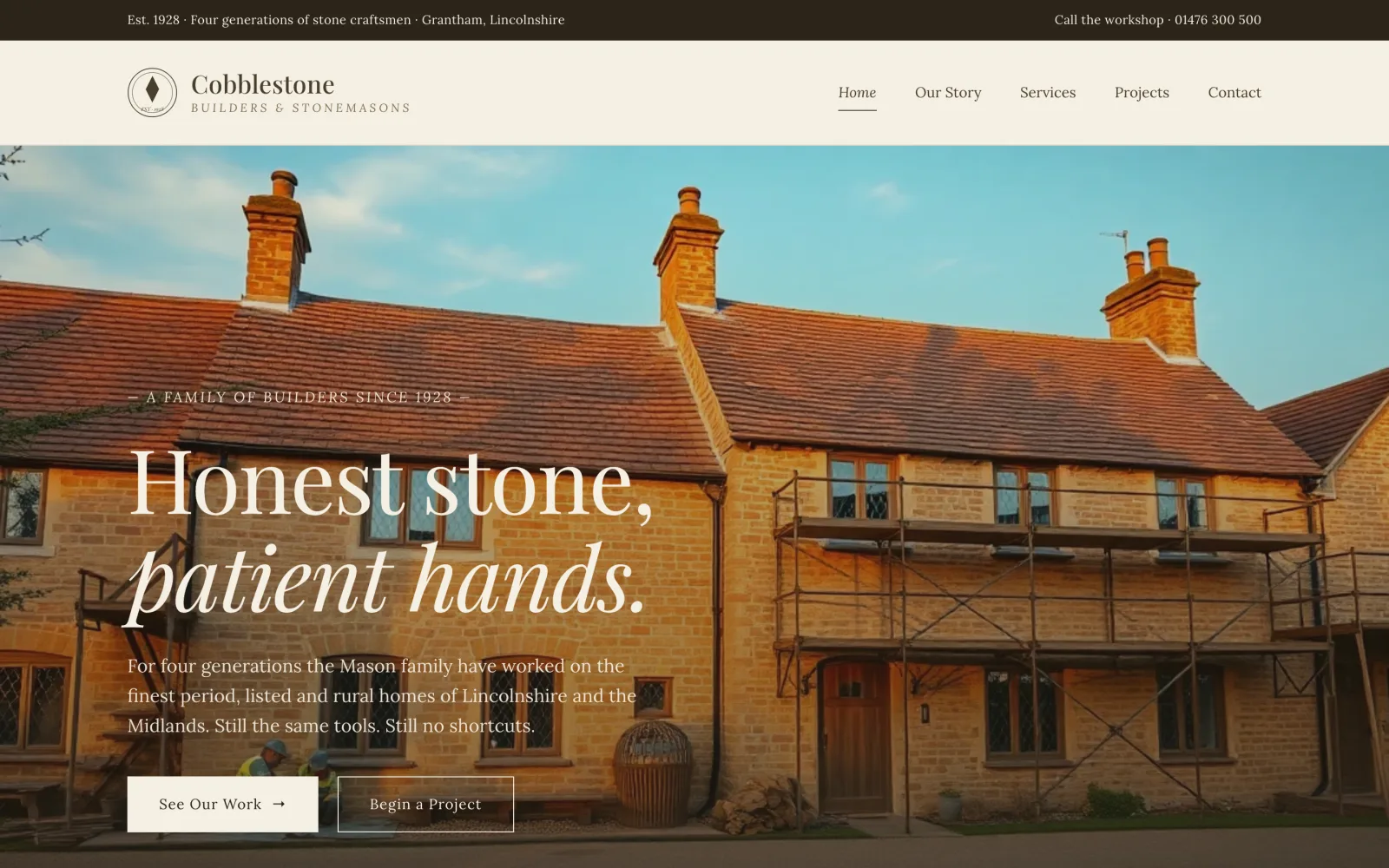 Cobblestone Builders website preview