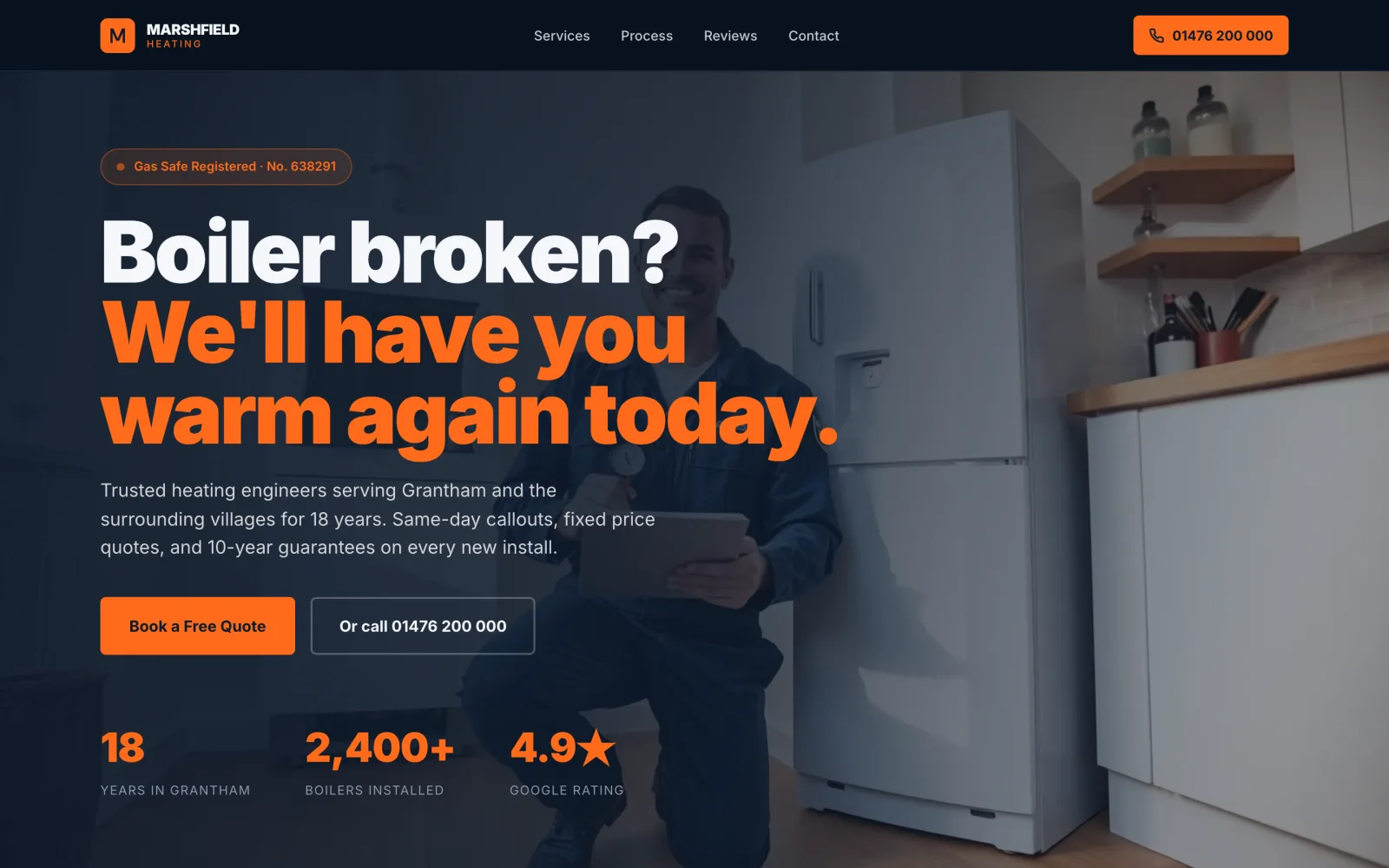 Marshfield Heating website preview